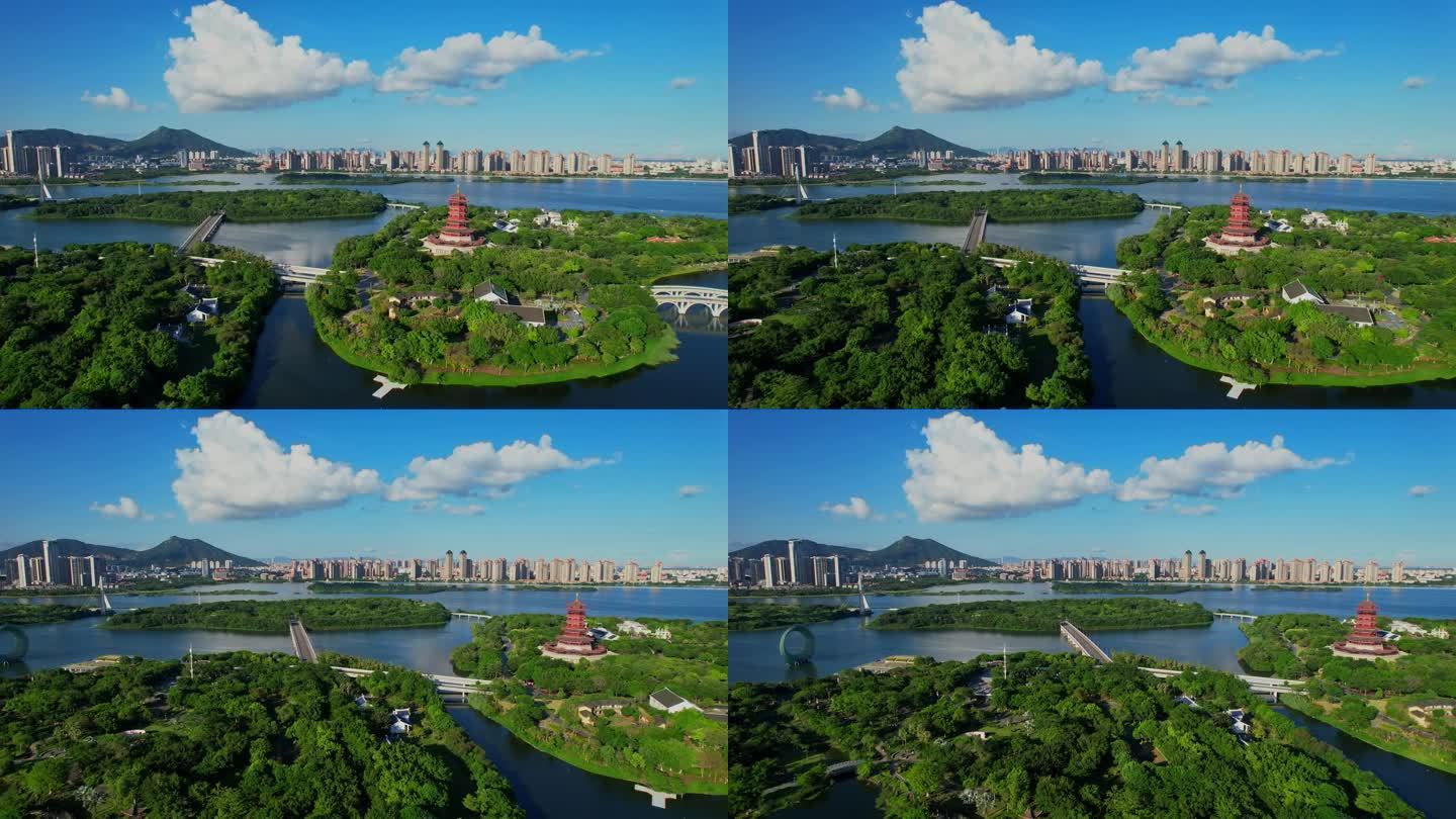 航拍厦门园博苑风光