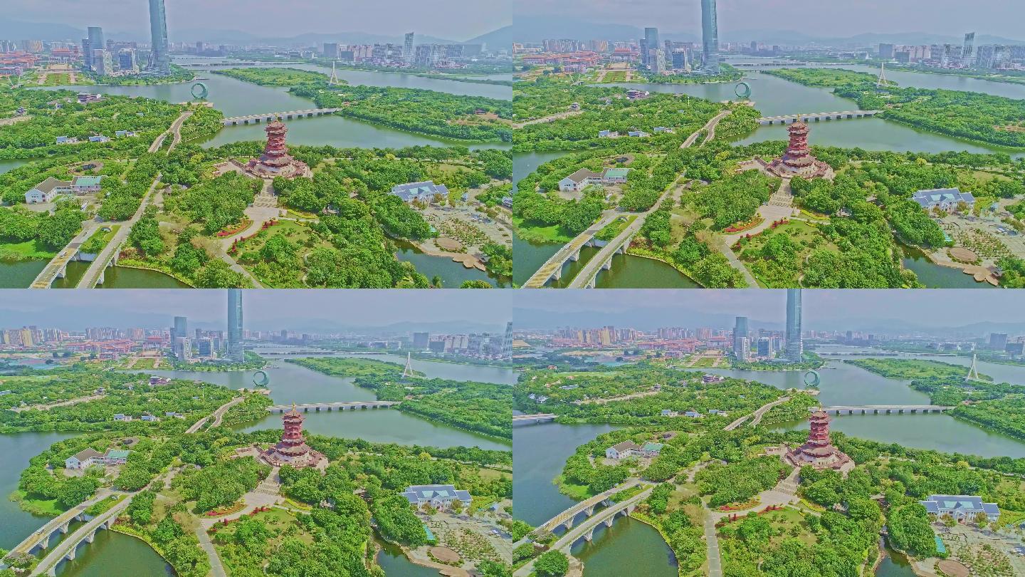 航拍厦门集美园博苑 空中视角下的园林盛宴